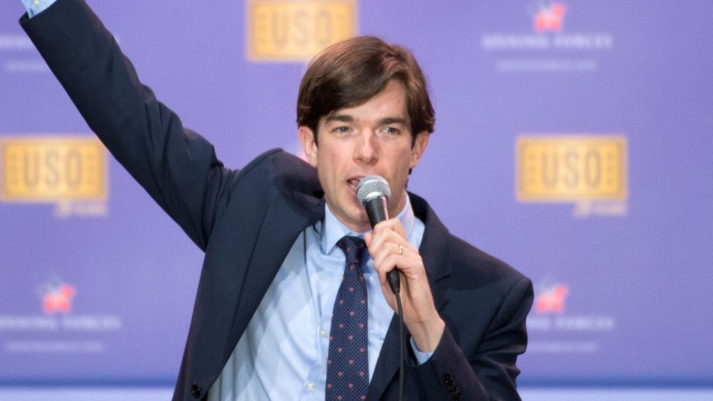 John Mulaney at the press conference.