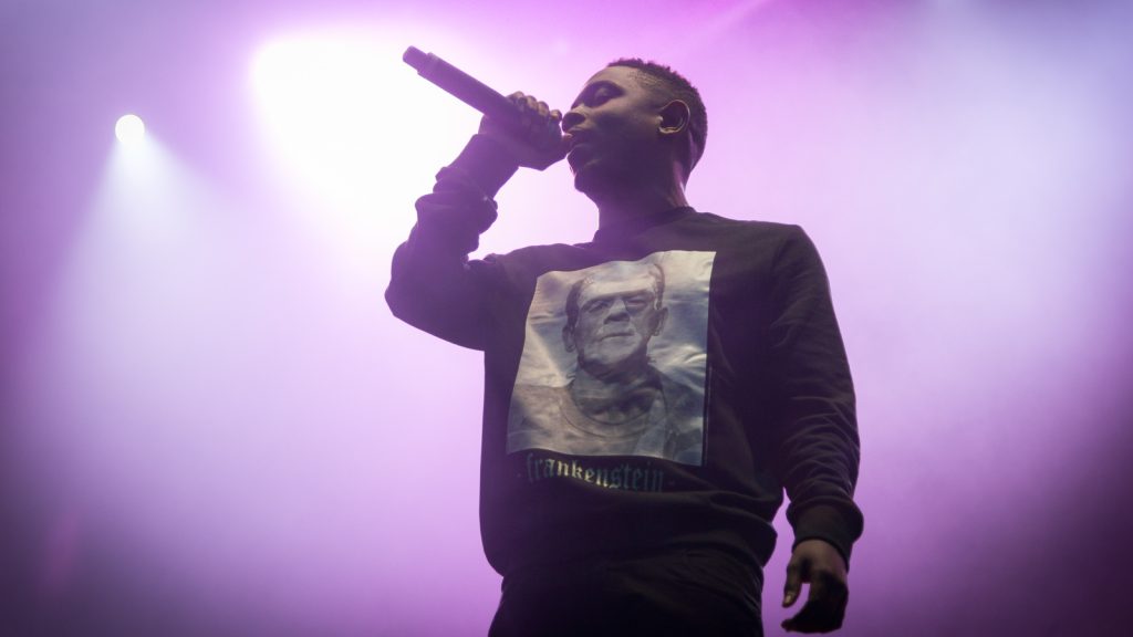 Kendrick Lamar performing live.