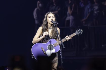 Olivia Rodrigo performing live.
