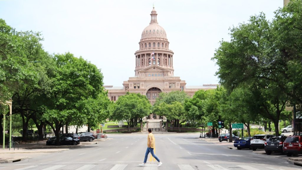 The Texas State Capitol building in Austin, the seat of the state's government.
